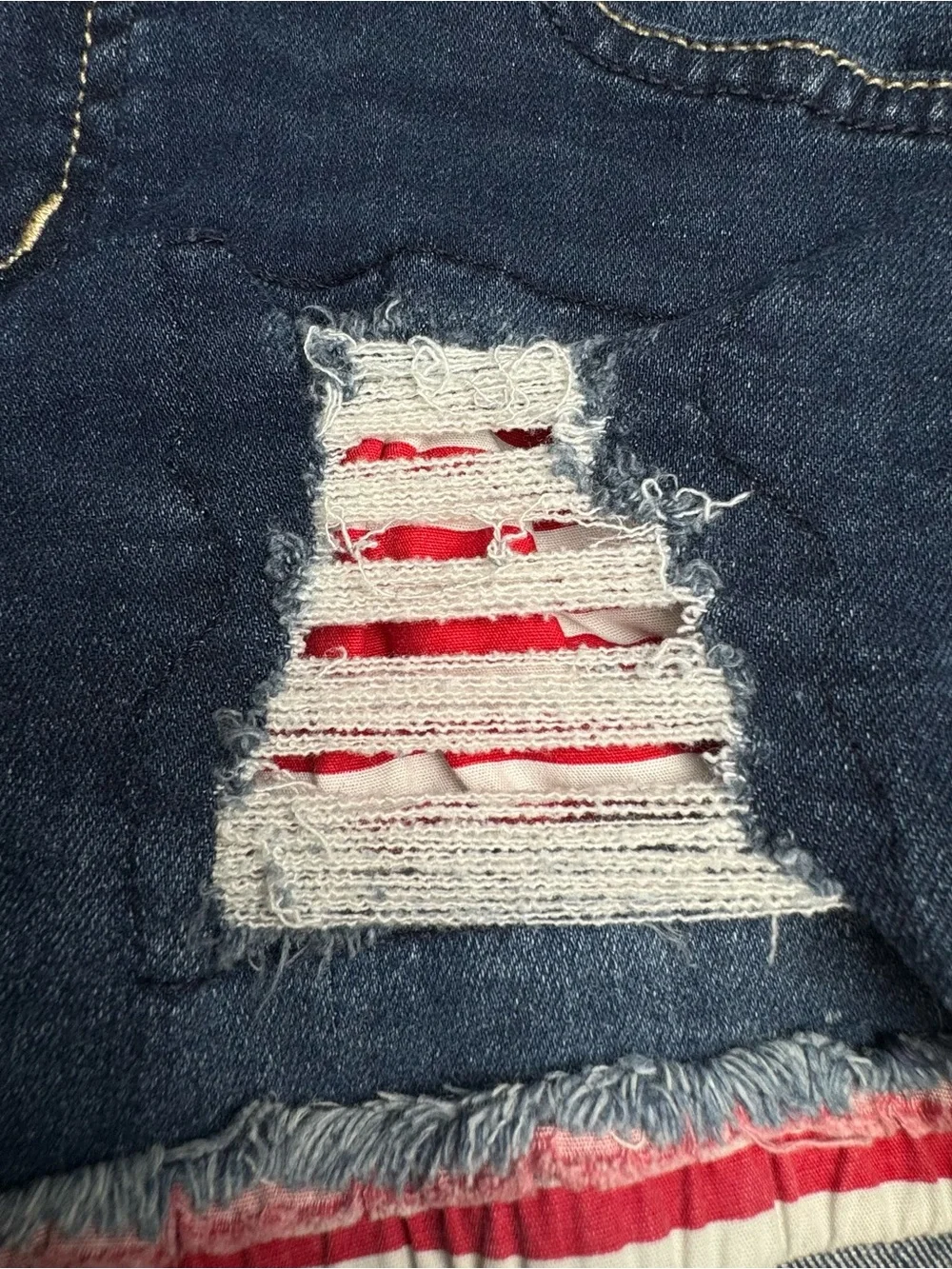 Justice Girls 10 SLIM Denim Shorts Patriotic 4th of July